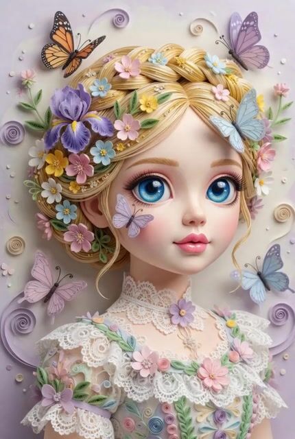 3D Paper Quilling Doll Prompt