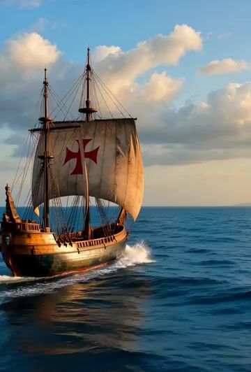 Cinematic 19th Century Caravel Sailing to Rio
