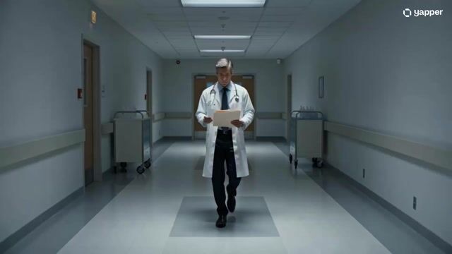 Cinematic sci-fi hospital video scene